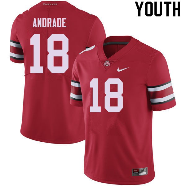 Ohio State Buckeyes #18 J.P. Andrade Youth High School Jersey Red